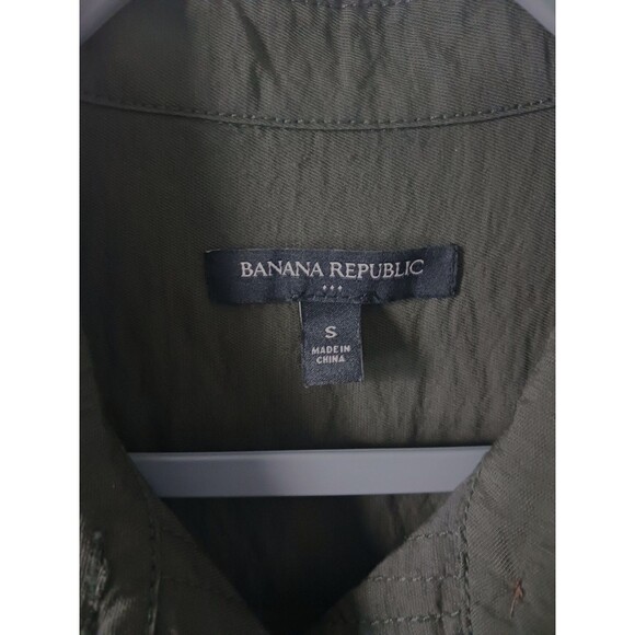 Banana Republic Petite Olive Green Button Down Shirt Dress Size S - Picture 3 of 7